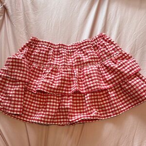 Wild Fable Red Gingham Mini Skirt
